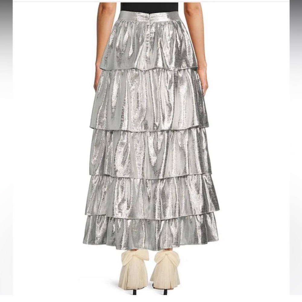 Antonio Melani x Born on Fifth Aurelia Metallic Tiered Ruffle Skirt - Picture 3 of 12